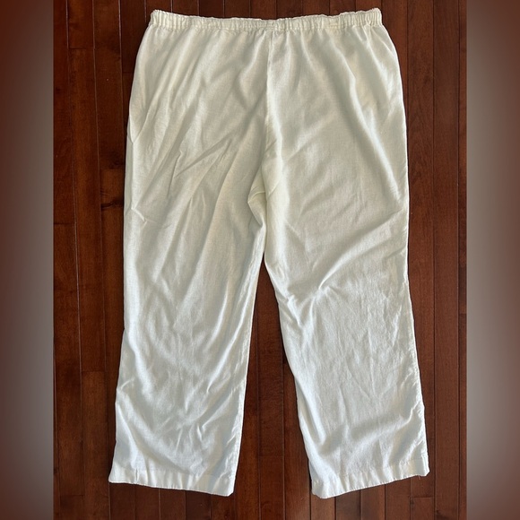 Vintage America Women’s White Relaxed Linen Pants Size XL - Picture 6 of 7